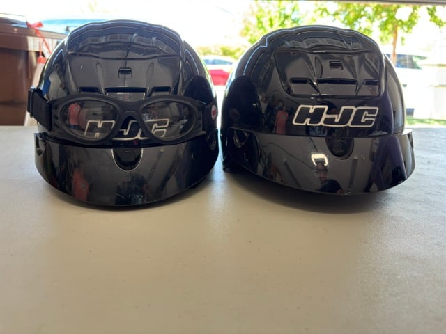 HJC CL-21M Glossy BLACK Half Helmet- 2 Helmets both XL (1 of 5)