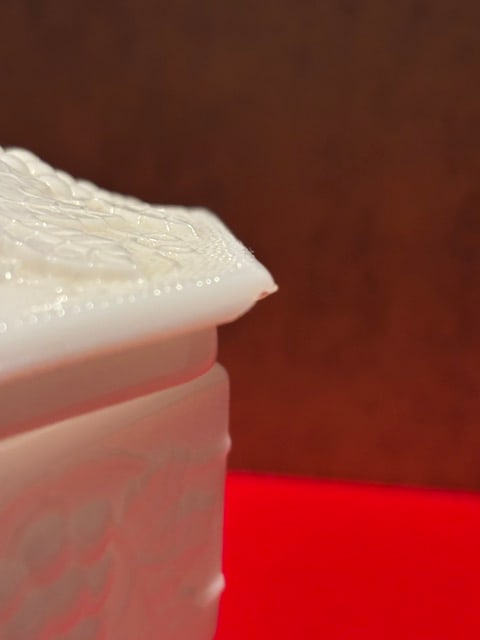 Imperial grape pattern milk glass compote - 6