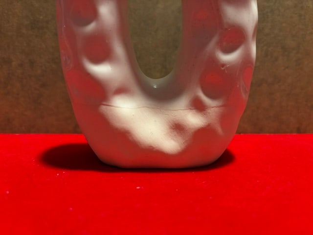 White texted vase, oblong shape - 3