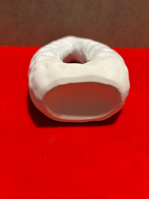 White texted vase, oblong shape - 4