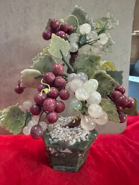 Vintage Jade Glass Artificial Bonsai Tree, Grape Vine Quartz (1 of 4)
