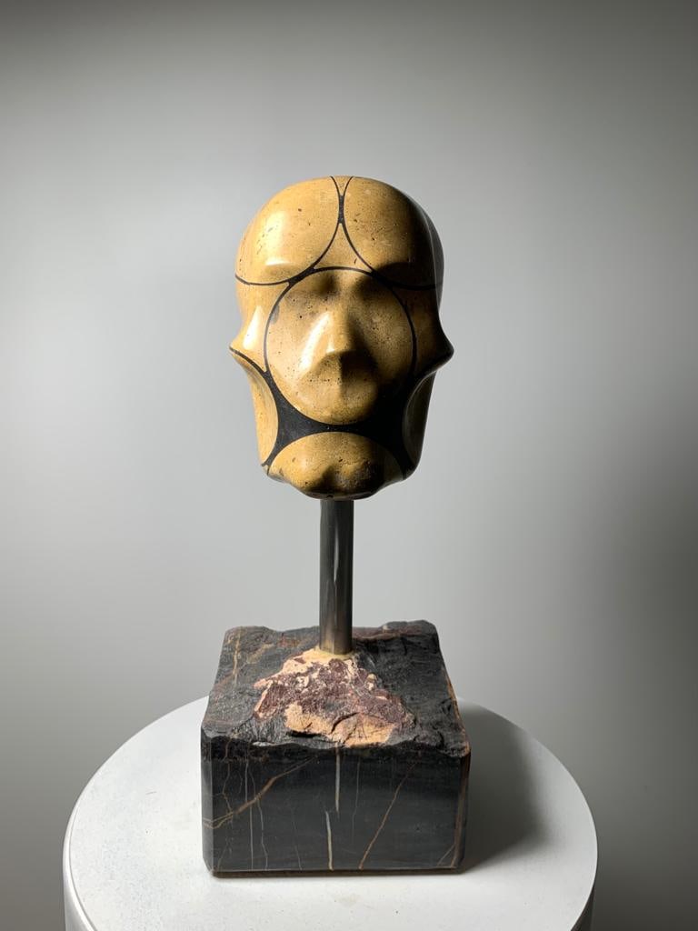Domenico Ludovico Skull Gold AZ, 2022 Marble for the valley of the Apuan Alps Iranian Travertino (1 of 3)