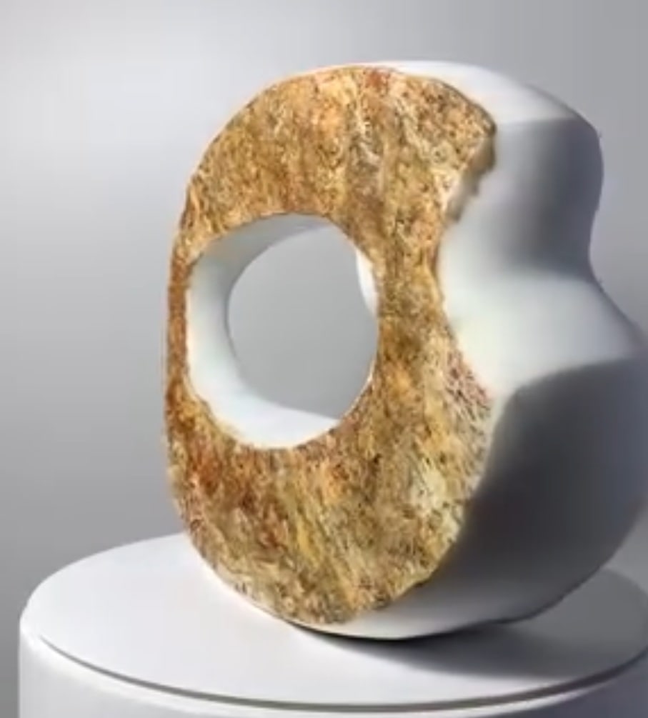 Domenico Ludovico White and Gold Tondo, 2024 White Marble of Carrara Statuary, luminous and precious - 5