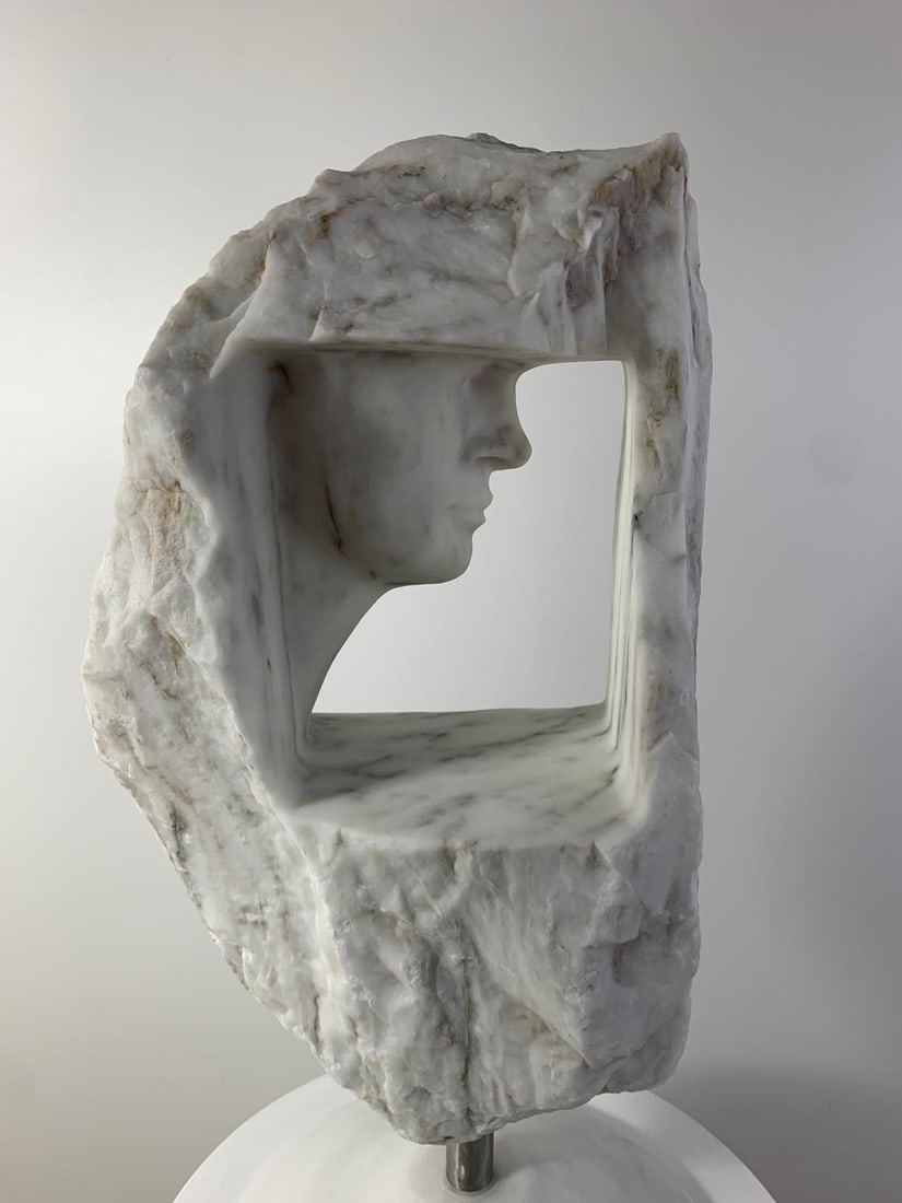 Domenico Ludovico Sunset in White and Gold, 2024 Zebrino Marble the Tuscany Apuan Alps (Carrara) - 2