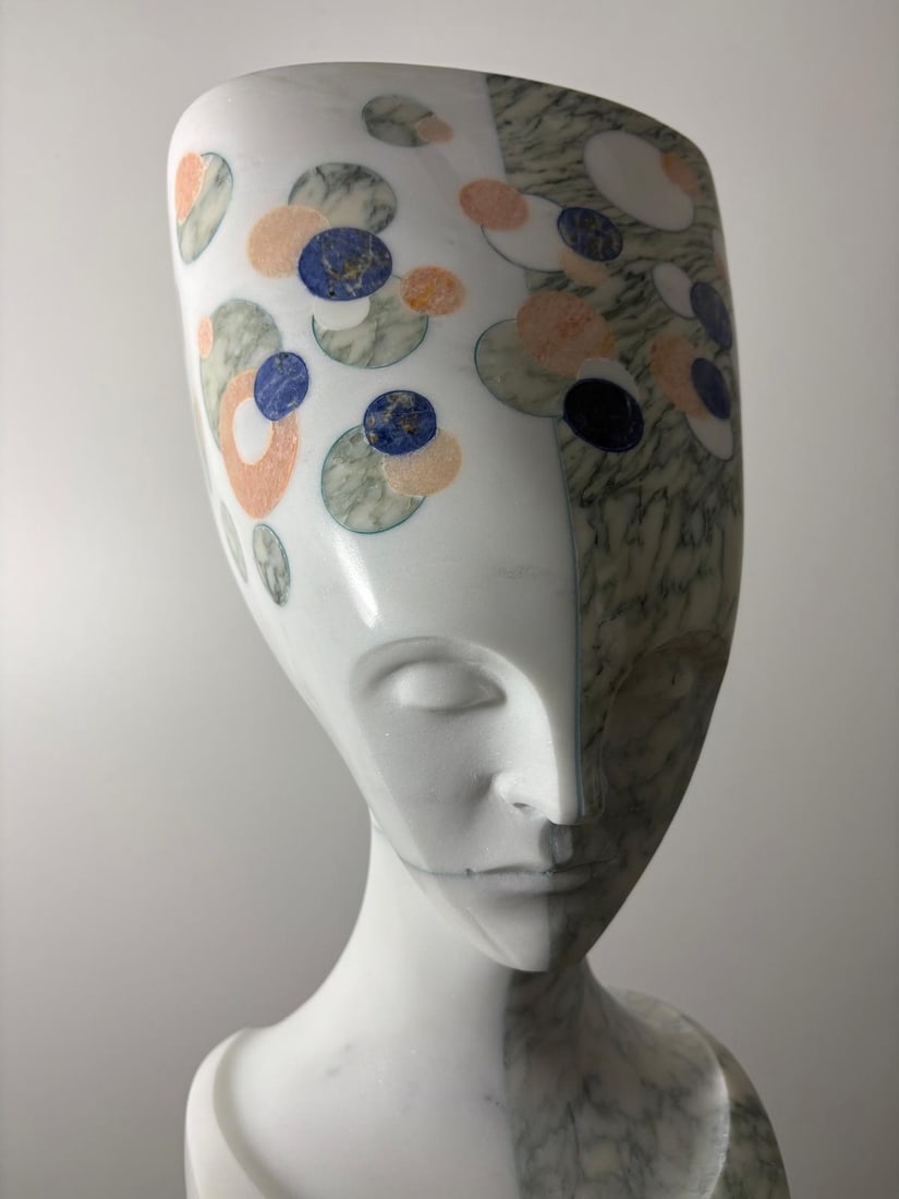Domenico Ludovico Art & Love, 2025 Carrara statuary white marble, and Zebrino Marble, rare, precious - 2