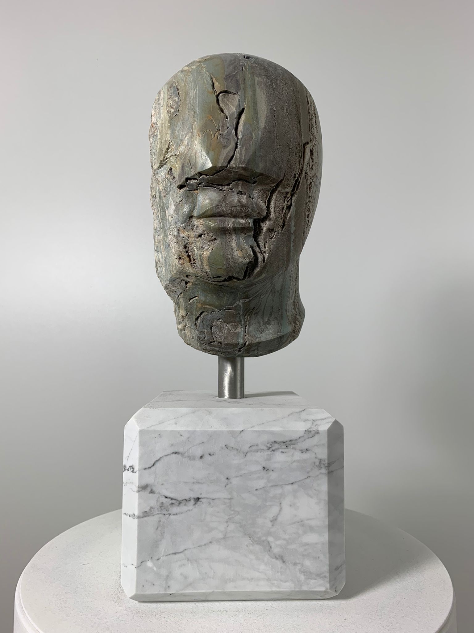 Domenico Ludovico Boxer, 2021 Marble of Carrara. Very precious and rare from the valley of the Apuan (1 of 3)