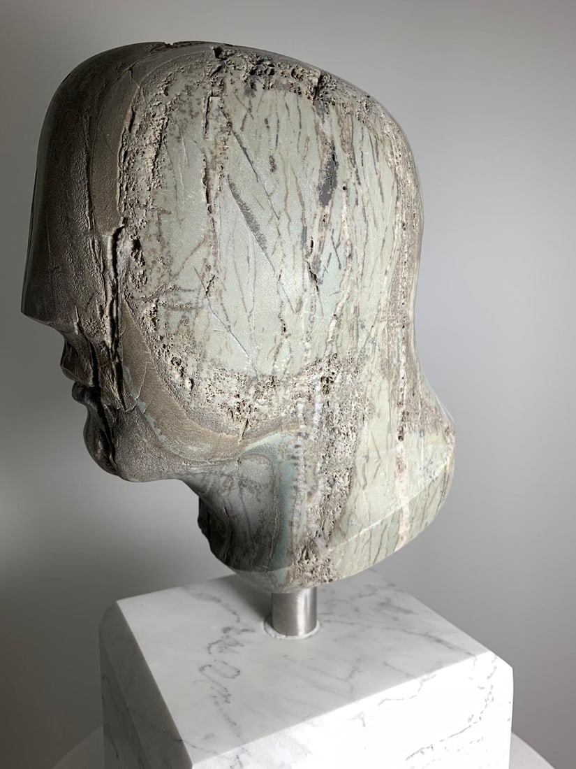 Domenico Ludovico Boxer, 2021 Marble of Carrara. Very precious and rare from the valley of the Apuan - 3