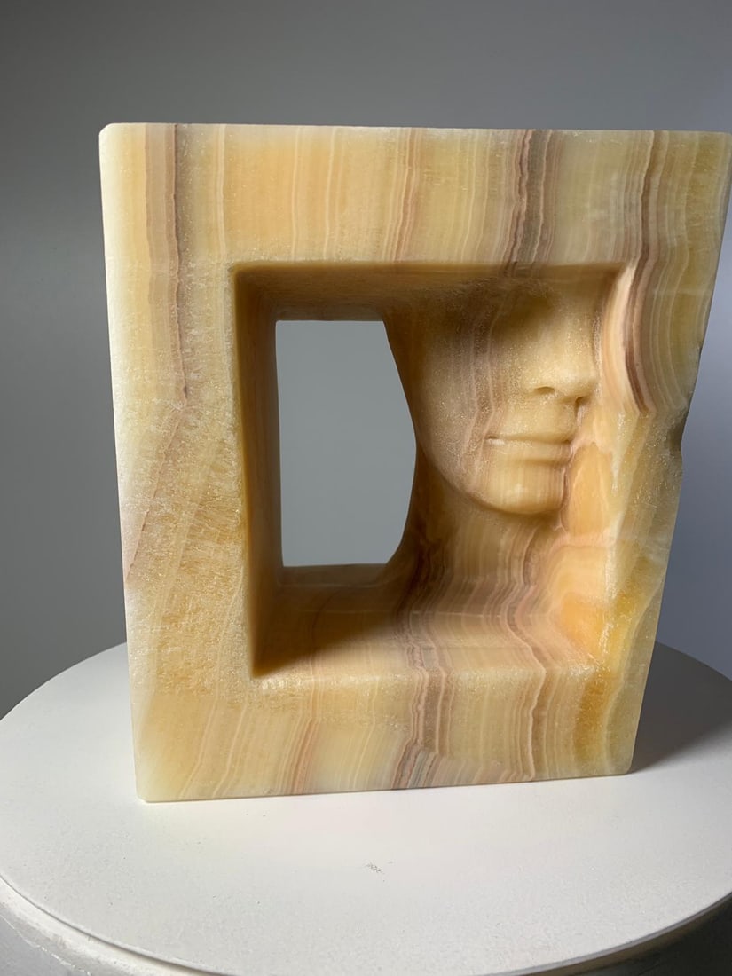 Domenico Ludovico T1, 2024 Precious Onyx from the Alps Apuan, Hand Carved 10 3/5 × 9 2/5 × (1 of 6)
