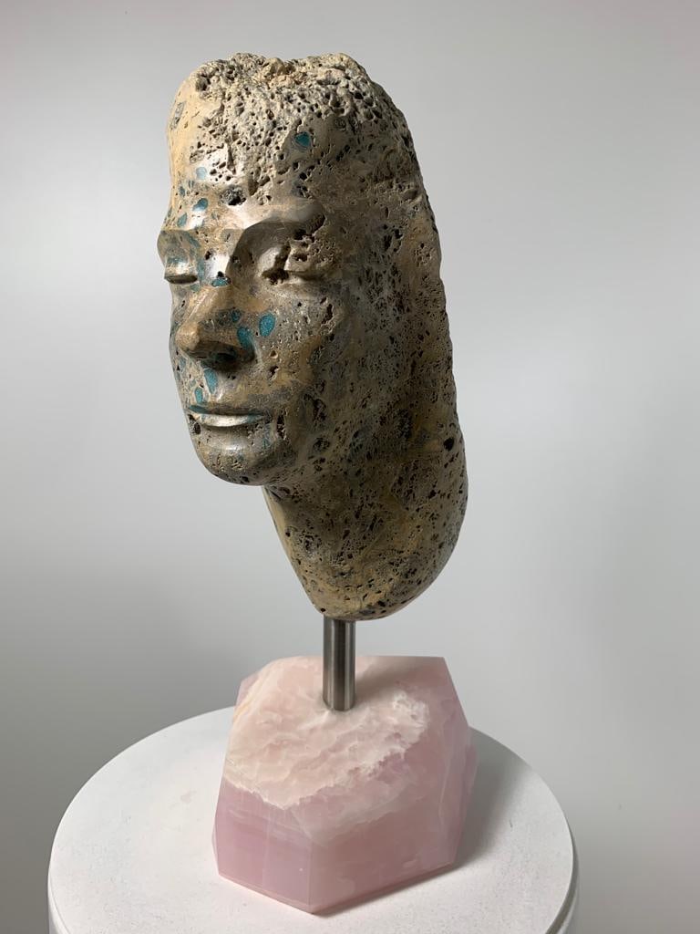 Domenico Ludovico Blue Pink River, 2023 Marble from the Apuan Alps. Rare, precious and ancient on - 2
