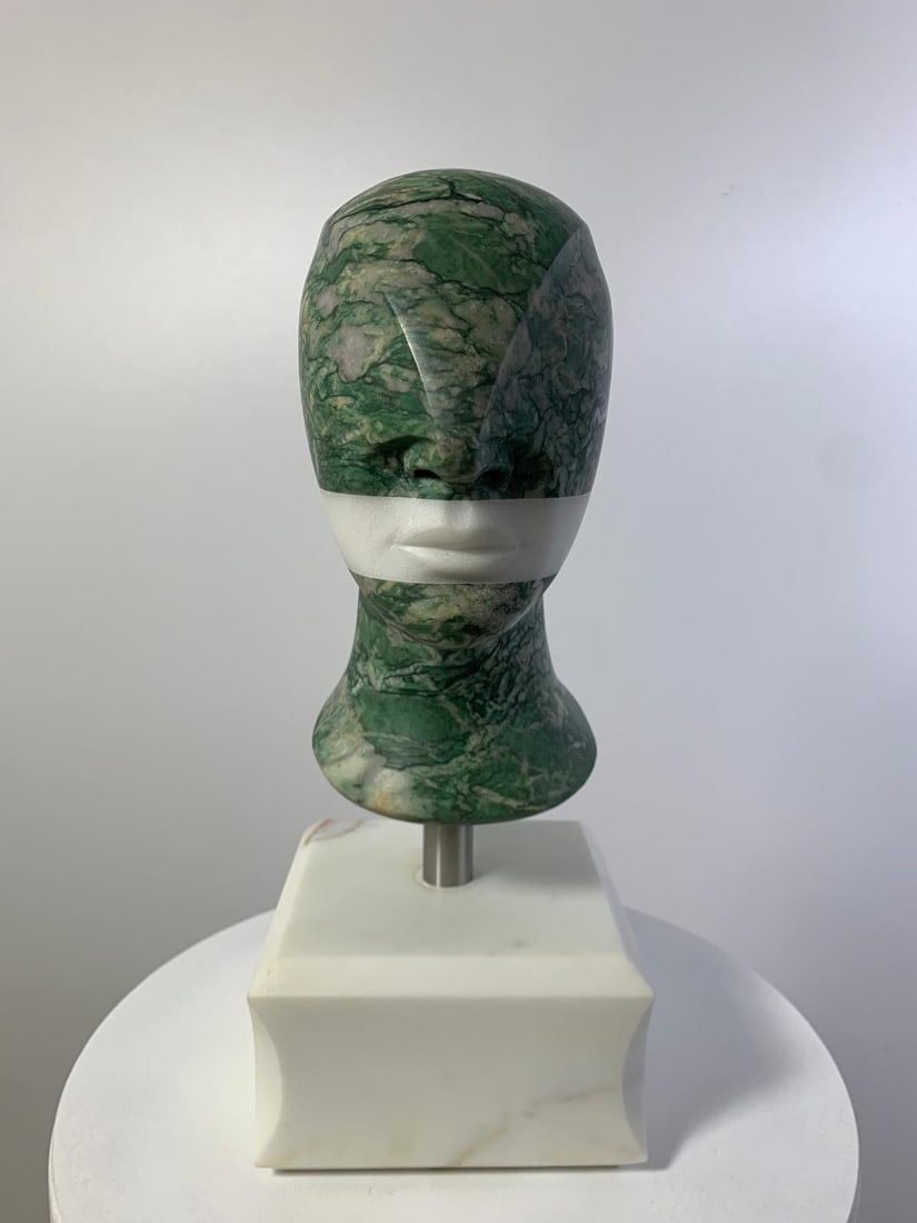 Domenico Ludovico Emerald and White Thought, 2024 Green Quartzite and Marble Calacatta Gold on a (1 of 5)