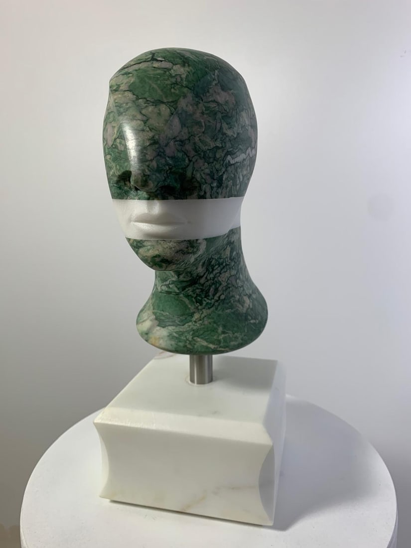 Domenico Ludovico Emerald and White Thought, 2024 Green Quartzite and Marble Calacatta Gold on a - 2