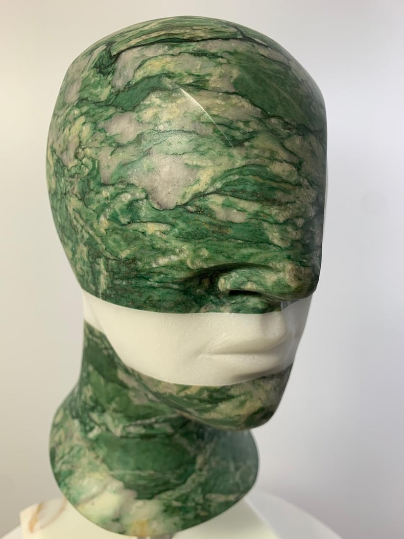 Domenico Ludovico Emerald and White Thought, 2024 Green Quartzite and Marble Calacatta Gold on a - 3