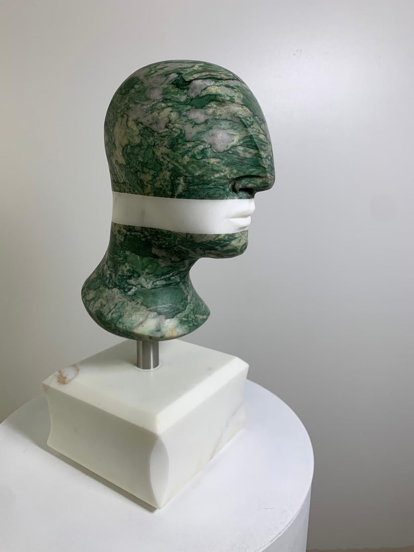 Domenico Ludovico Emerald and White Thought, 2024 Green Quartzite and Marble Calacatta Gold on a - 4