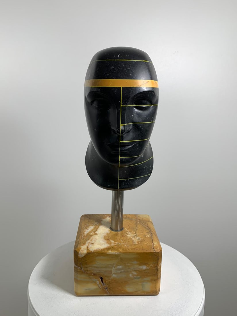 Domenico Ludovico Black and Gold Thought, 2018 Black Marble marquigna and yellow Siena very rare, (1 of 3)