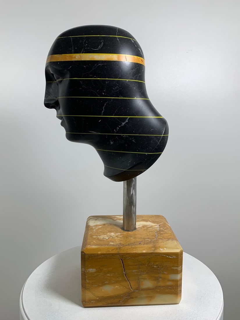 Domenico Ludovico Black and Gold Thought, 2018 Black Marble marquigna and yellow Siena very rare, - 2