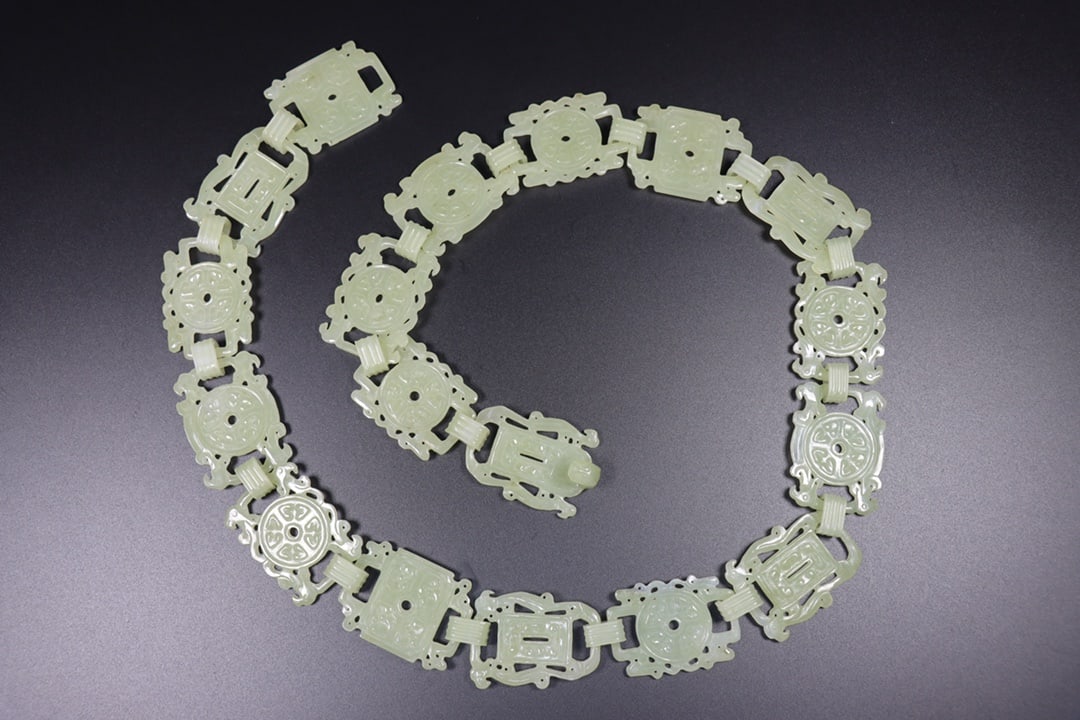 Old Collection Hetian Jade Belt with Carved Plaques (1 of 8)