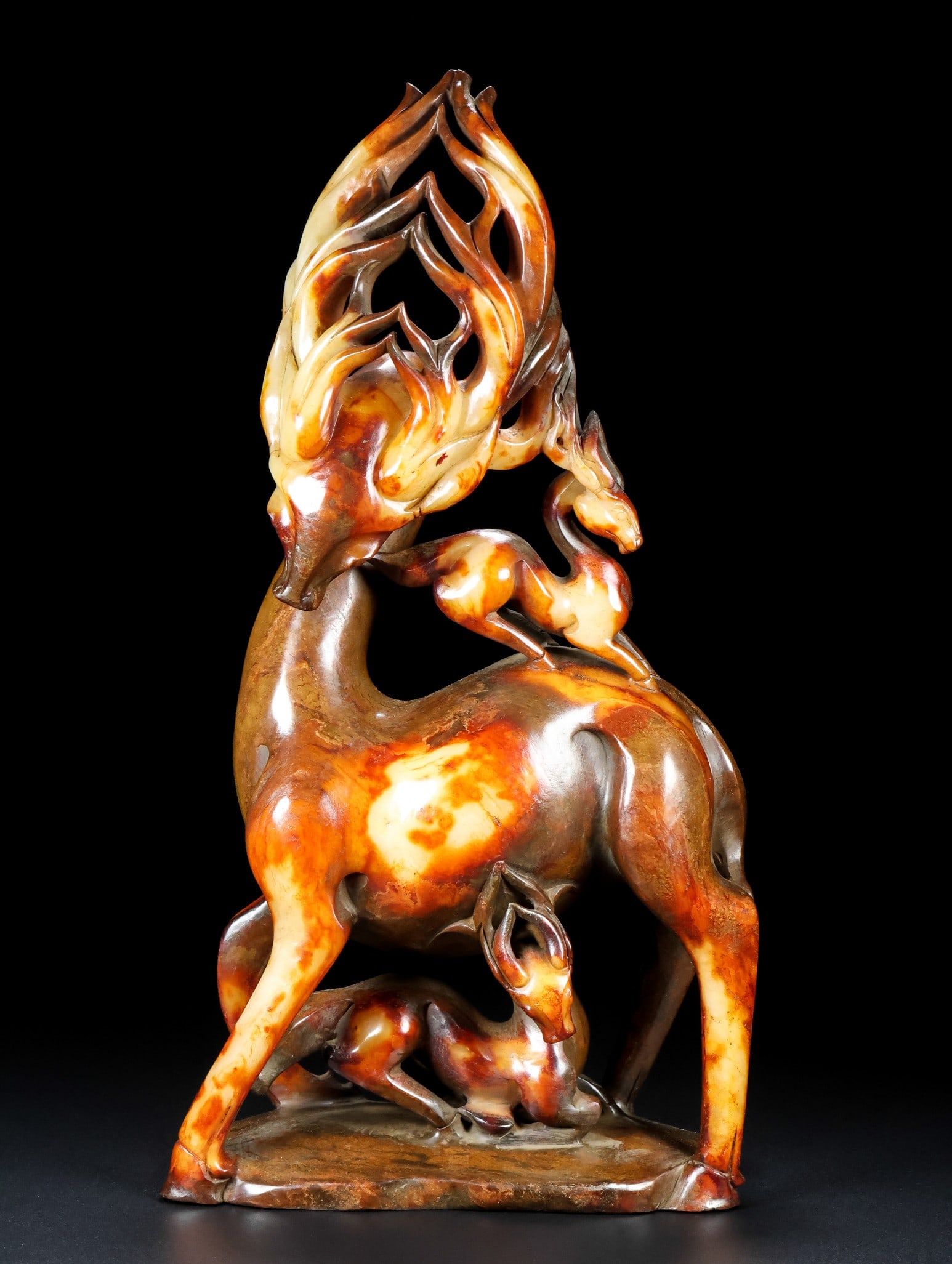 Old Collection Hetian Jade Carved Deer Statue (1 of 9)