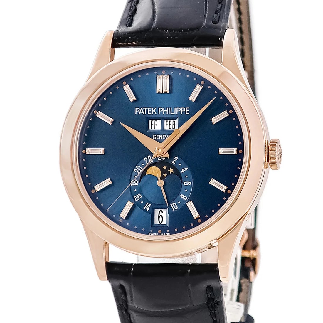 PATEK PHILIPPE Annual Calendar Moonphase 5396R-015 Men's Automatic: Condition:Pre-owned Brand:PATEK PHILIPPE Model / Name:PATEK PHILIPPE Annual Calendar Moonphase Reference No. (Ref):5396R-015 Gender / Fit:Men's Dial Color:Blue Case / Strap Material:K18RG Solid Gold G