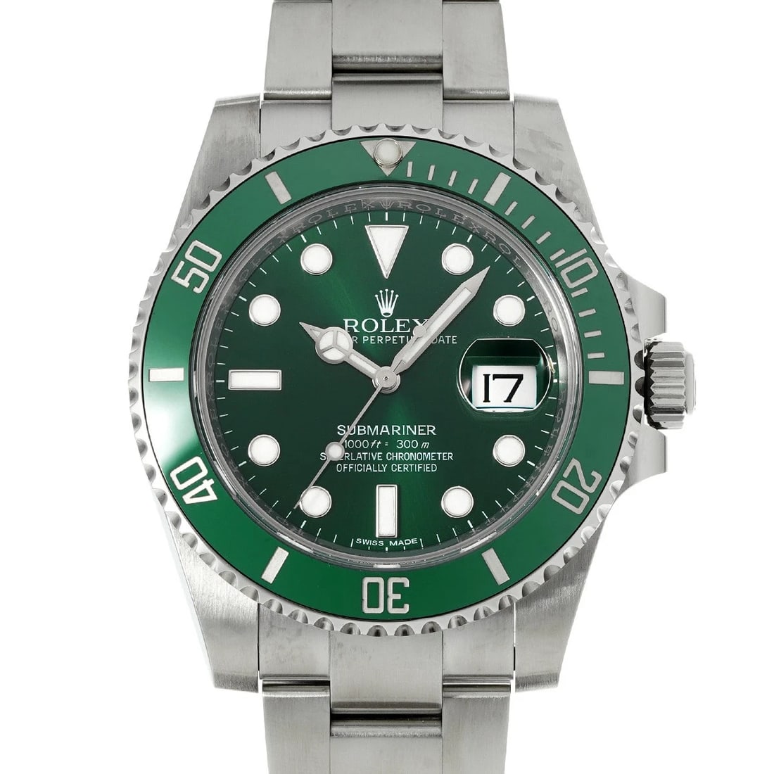 ROLEX Submariner date 116610LV Green WATCH: Condition:Pre-owned Genre:Wristwatch/mens Brand:ROLEX Model Number:116610LV Movement:Mechanical Automatic / Cal.3135 Dial Color:Green Case:Stainless steel Windproof Material:Sapphire Crystal Glass Bez
