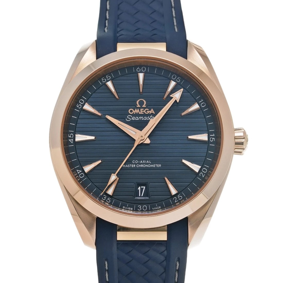 OMEGA Seamaster Aqua Terra Co-axial Master Chronometer 220.52.41.21.03.001: Condition:Pre-owned Genre:Wristwatch/mens Brand:OMEGA Model Number:220.52.41.21.03.001 Movement:Mechanical Automatic / Cal.8901 Dial Color:Blue Case:sedona gold Windproof Material:Sapphire Crystal Gla