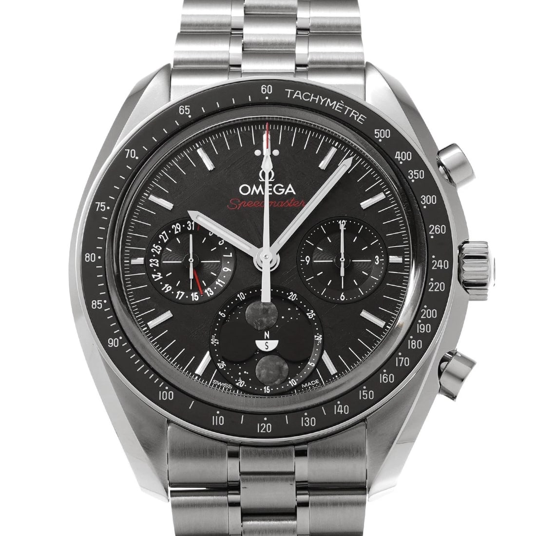 OMEGA Speedmaster Moon Phase Co-axial Master Chronometer 304.30.43.52.01.001: Condition:Pre-owned Genre:Wristwatch/mens Brand:OMEGA Model Number:304.30.43.52.01.001 Movement:Hand Winding / Cal.9914 Dial Color:black Case:Stainless steel Windproof Material:Sapphire Crystal Glass 