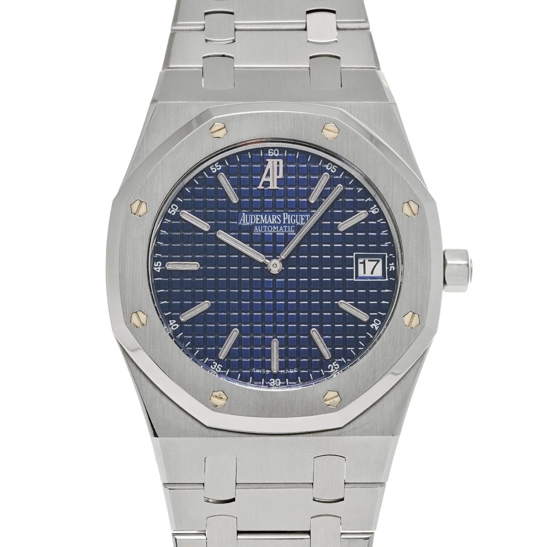 AUDEMARS PIGUET Royal Oak Jumbo Extra Thin 15202ST.OO.0944ST.03 Blue WATCH: Condition:Pre-owned Genre:Wristwatch/mens Brand:AUDEMARS PIGUET Model Number:15202ST.OO.0944ST.03 Movement:Mechanical Automatic / Cal.2121 Dial Color:Blue Case:Stainless steel Windproof Material:Sapph