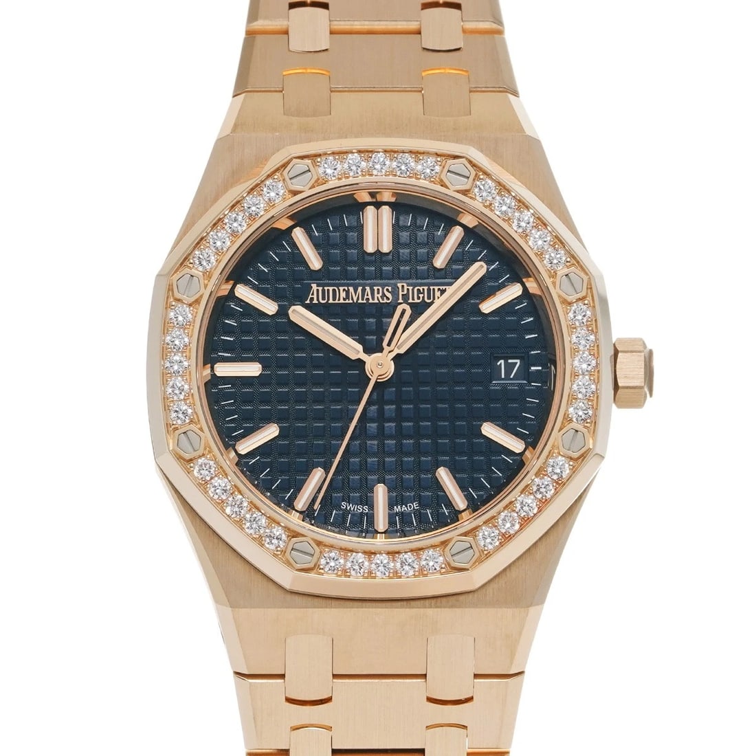 AUDEMARS PIGUET Royal Oak Automatic 77451OR.ZZ.1361OR.04 Blue WATCH: Condition:Pre-owned Genre:Wristwatch/Women Brand:AUDEMARS PIGUET Model Number:77451OR.ZZ.1361OR.04 Movement:Mechanical Automatic Dial Color:Blue Case:Pink gold Windproof Material:Sapphire Crystal Glas