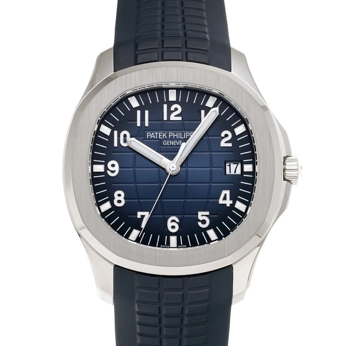 PATEK PHILIPPE Aquanaut 5168G-001 Blue black gradation WATCH: Condition:Pre-owned Genre:Wristwatch/mens Brand:PATEK PHILIPPE Model Number:5168G-001 Movement:Mechanical Automatic / Cal.26-330SC Dial Color:Blue black gradation Case:White gold Windproof Material:Sa