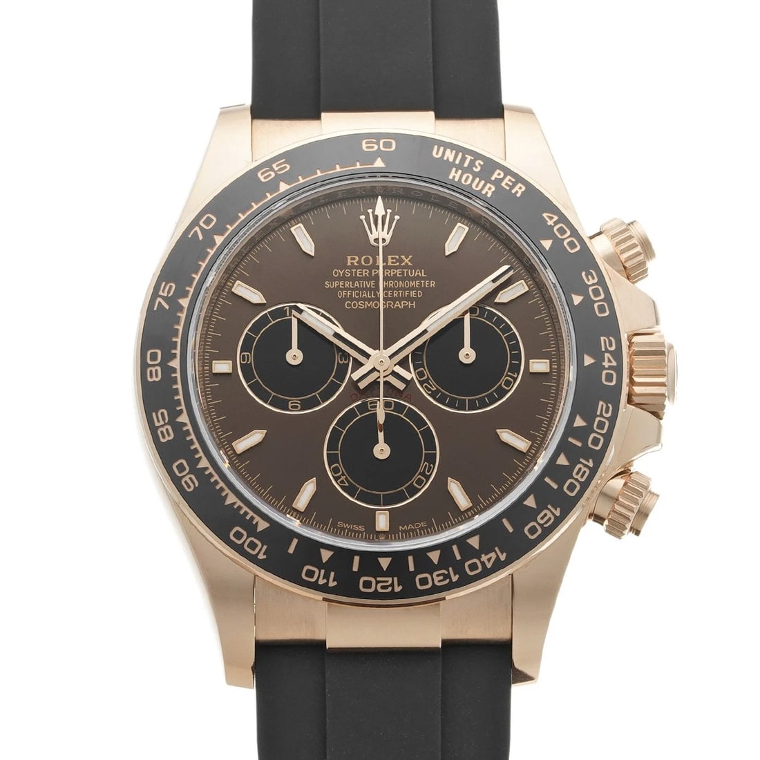 ROLEX Cosmograph Daytona 126515LN Chocolate Brown/Black WATCH: Condition:Pre-owned Genre:Wristwatch/mens Brand:ROLEX Model Number:126515LN Movement:Mechanical Automatic / Cal.4131 Dial Color:Chocolate brown/black Case:Everrose gold Windproof Material:Sapphire Cry