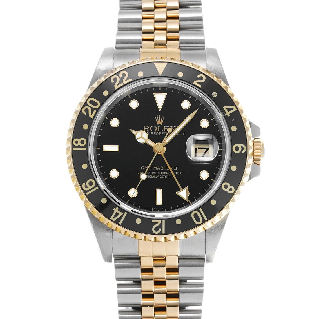 Rolex GMT-Master II 16713 Black Dial Stainless Steel/Yellow Gold Men's Watch: Condition:Pre-owned Brand / manufacturer : Rolex Product name : Rolex GMT-Master II 16713 Black Dial Stainless Steel/Yellow Gold Men's Watch Part no : 16713 Material : SS/YG Product rank : Second-hand