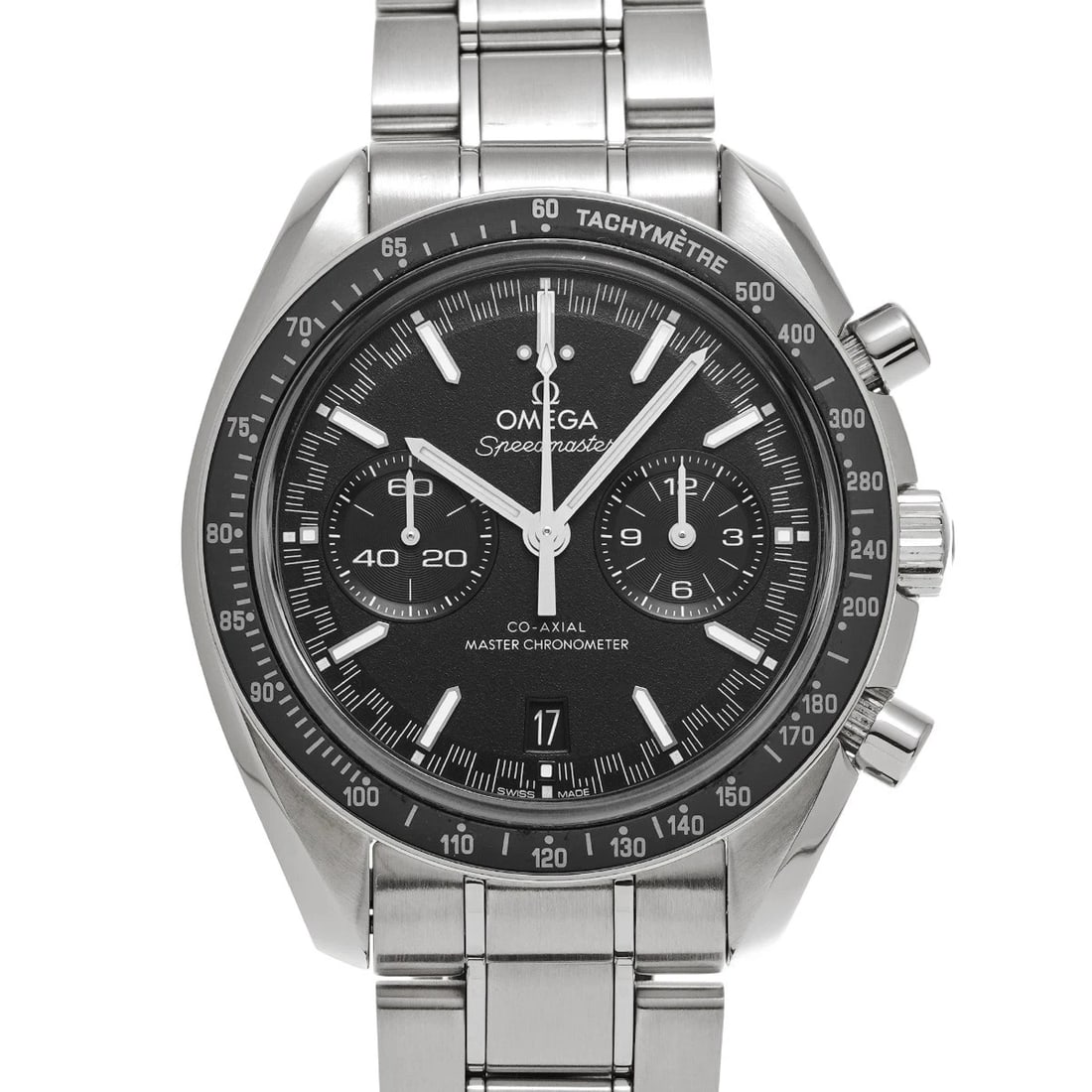 OMEGA Speedmaster Racing Co-axial Master Chronometer 329.30.44.51.01.001: Condition:Pre-owned Genre:Wristwatch/mens Brand:OMEGA Model Number:329.30.44.51.01.001 Movement:Mechanical Automatic / Cal.9900 Dial Color:Black Case:Stainless steel Windproof Material:Sapphire Crysta