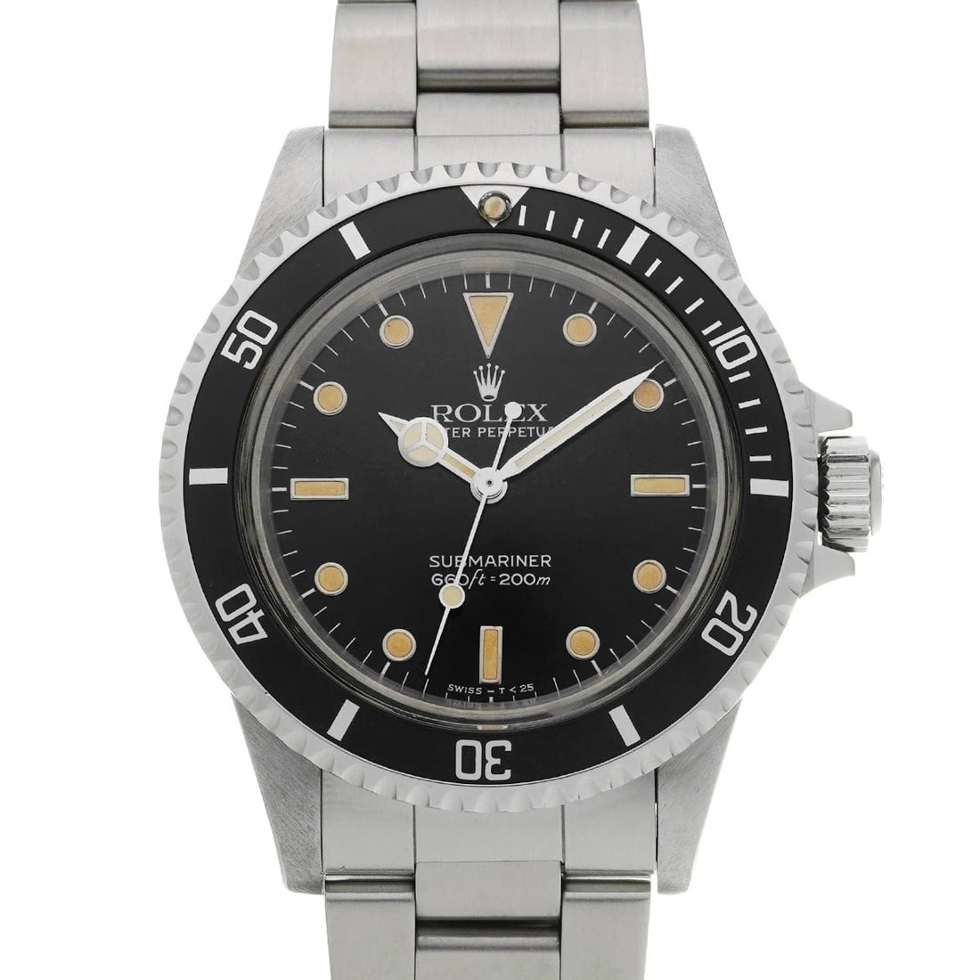 ROLEX Submariner 5513 Black WATCH: Condition:Pre-owned Genre:Wristwatch/mens Brand:ROLEX Model Number:5513 Movement:Mechanical Automatic / Cal.1520 Hack Dial Color:black Case:Stainless steel Windproof Material:Sapphire Crystal Glass Be