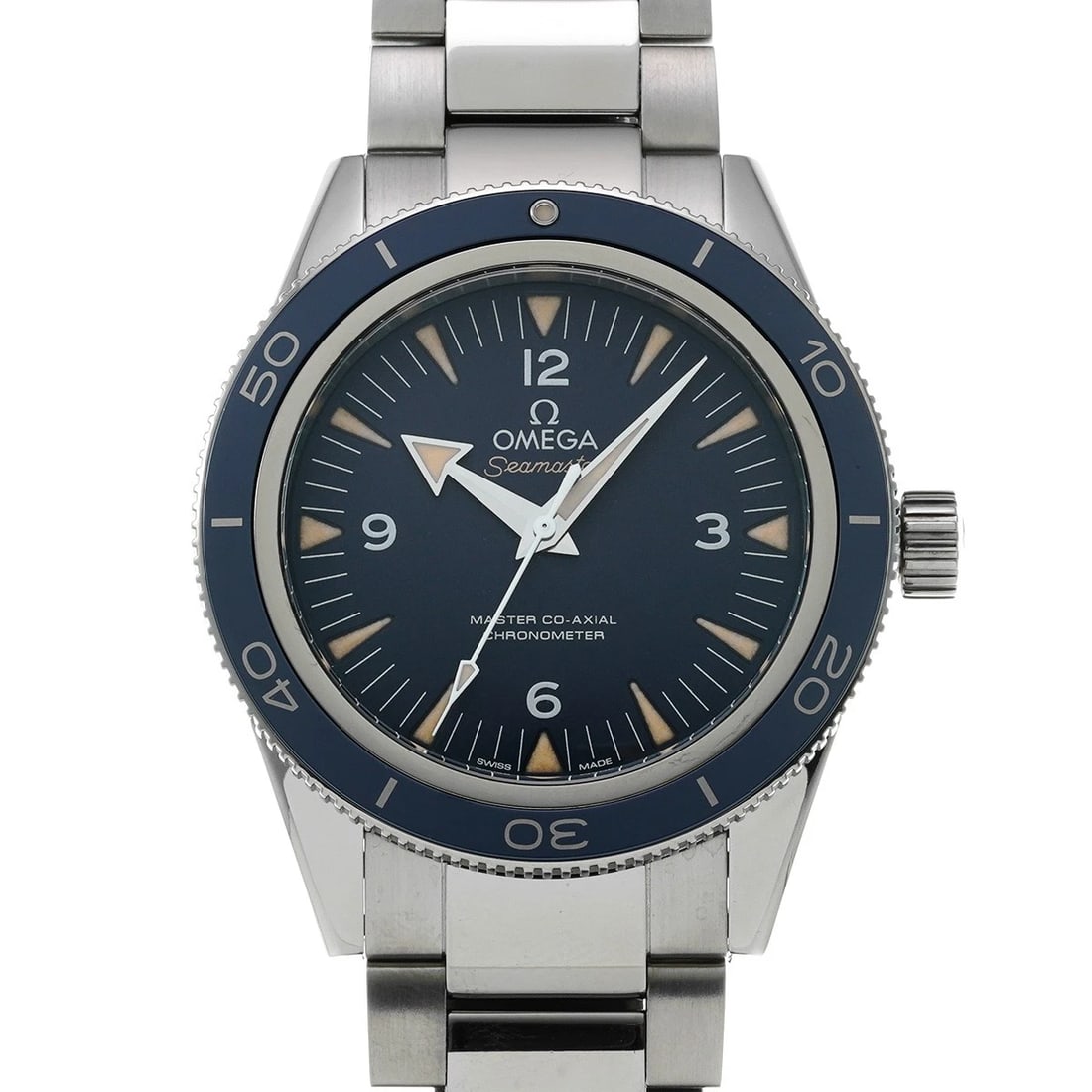 OMEGA Seamaster 300 Master Co-axial 233.90.41.21.03.001 Blue WATCH: Condition:Pre-owned Genre:Wristwatch/mens Brand:OMEGA Model Number:233.90.41.21.03.001 Movement:Mechanical Automatic / Cal.8400 Dial Color:Blue Case:Titanium Windproof Material:Sapphire Crystal Glass 