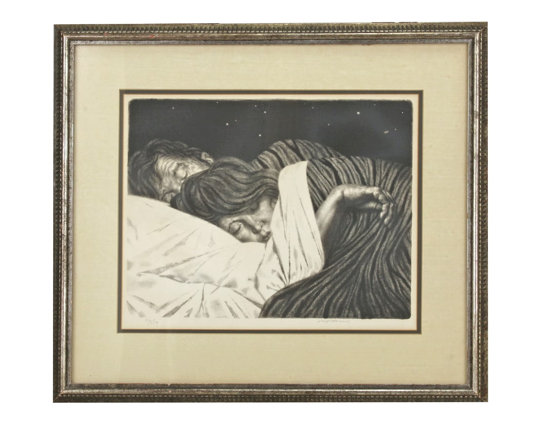 Joseph Hirsch American: (1910 - 1981) Sleeping Couple Lithograph 72/150 (1 of 7)