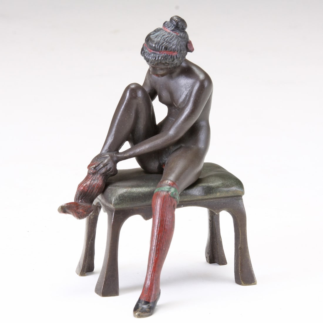 Franz Bergman Cold-Painted Bronze: Erotic female "Namgreb" (1 of 9)
