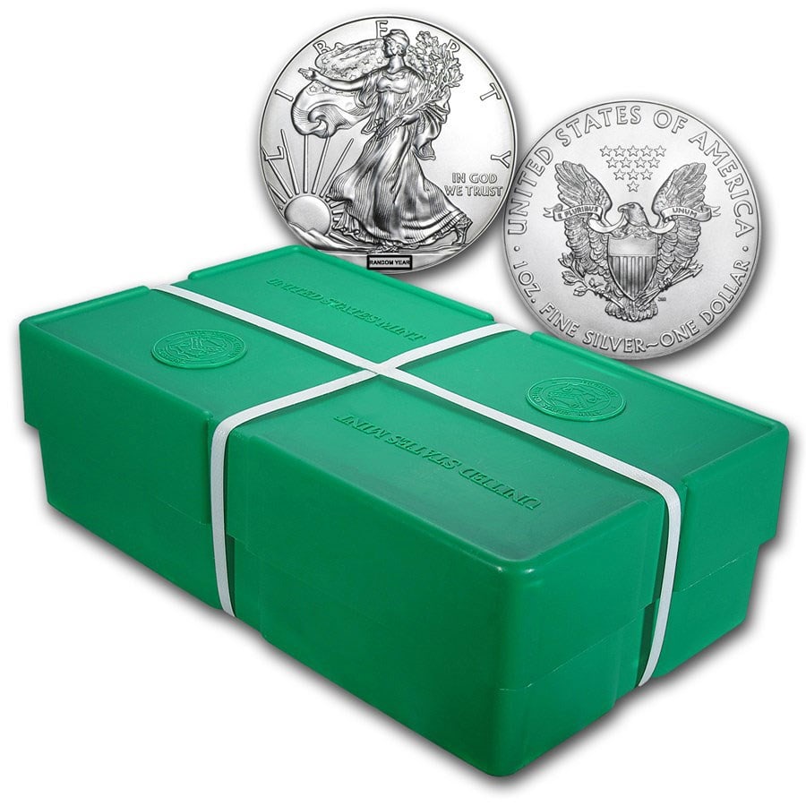 2005 500-Coin American Silver Eagle Monster Box (Semi-Sealed): 2005 500-Coin American Silver Eagle Monster Box (Semi-Sealed) Coin Highlights: • This box contains 500 1 oz of .999 fine Silver coins for a total of 500 ounces. • C