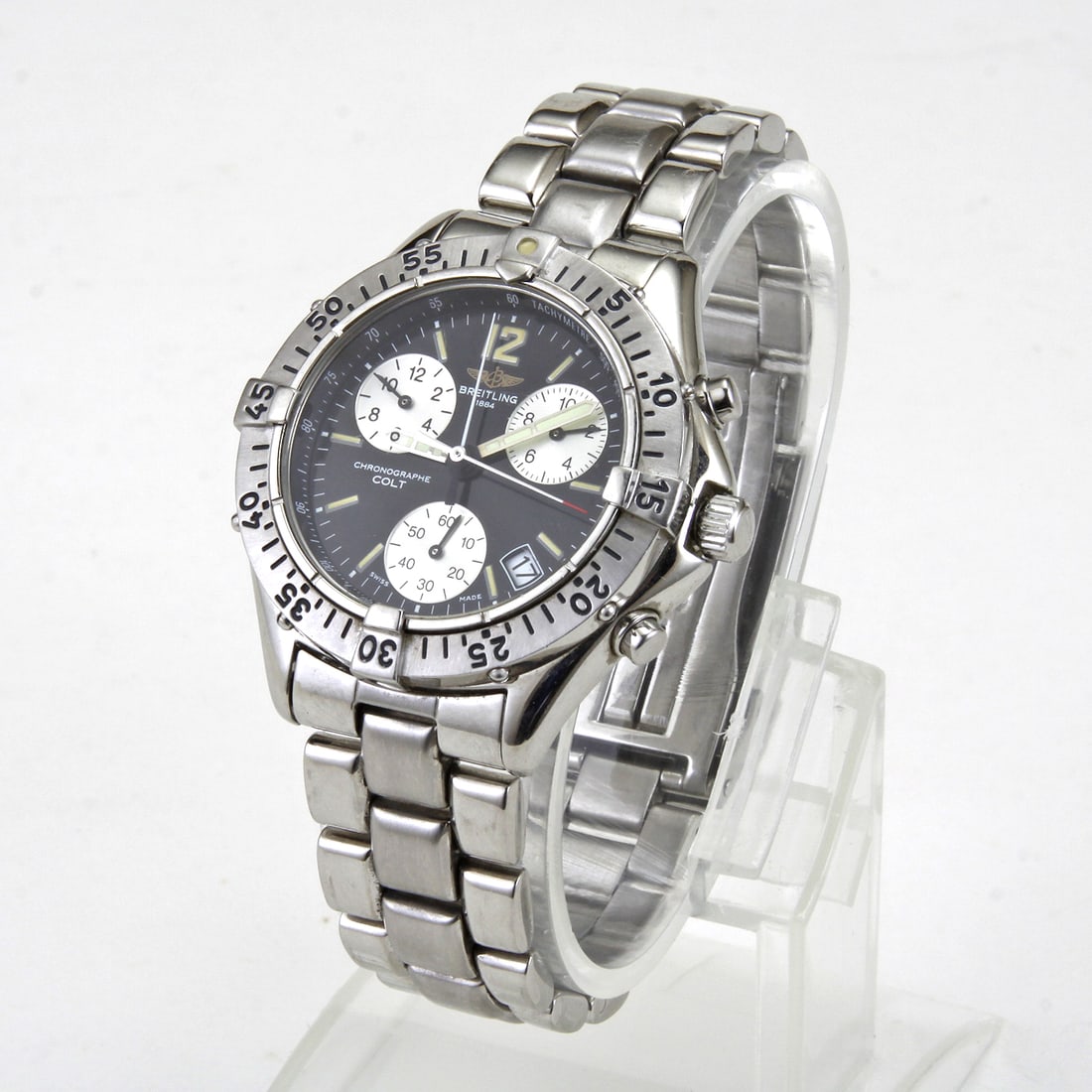 Breitling A53035 COLT SS Swiss Quartz 38mm Chronograph Watch (1 of 10)