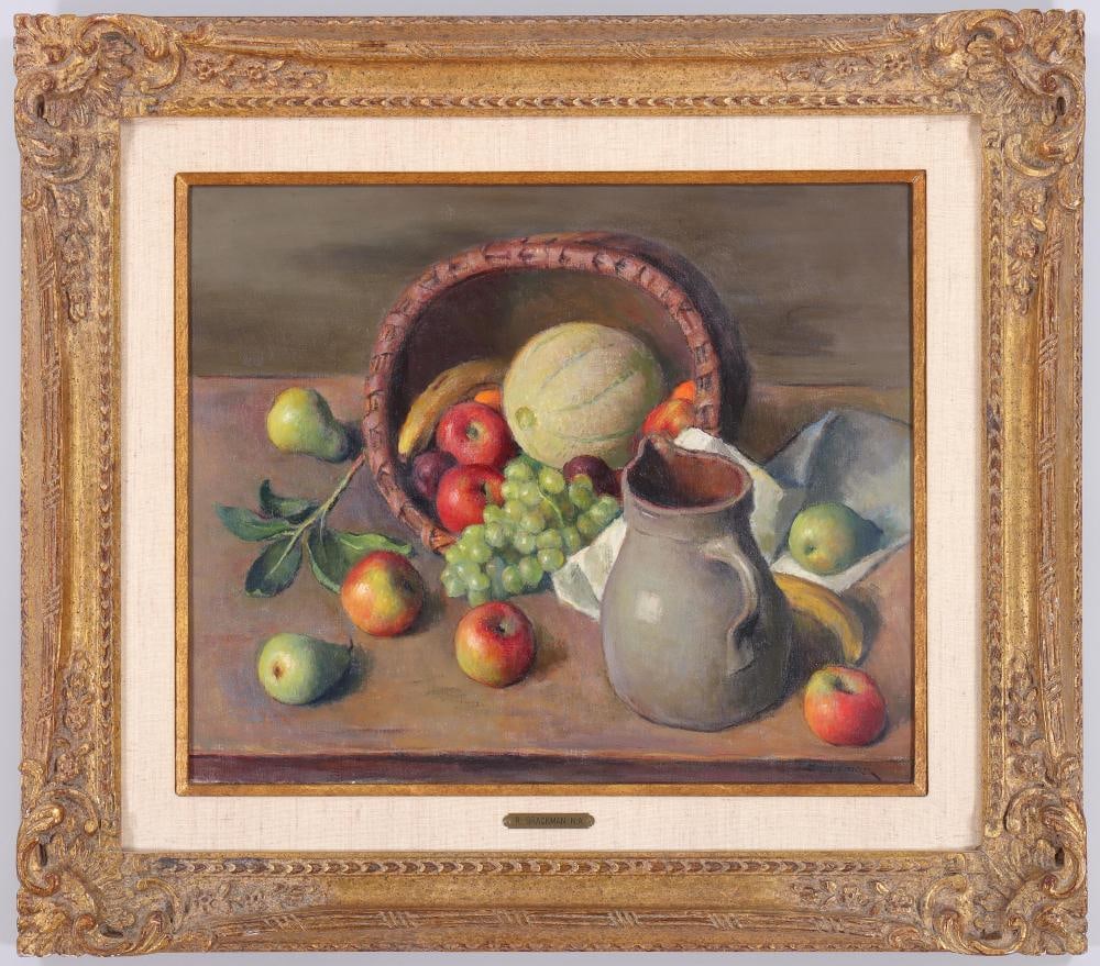 Robert Brackman (Ukrainian/American 1898-1980), "Still Life #11", oil on canvas (1 of 8)