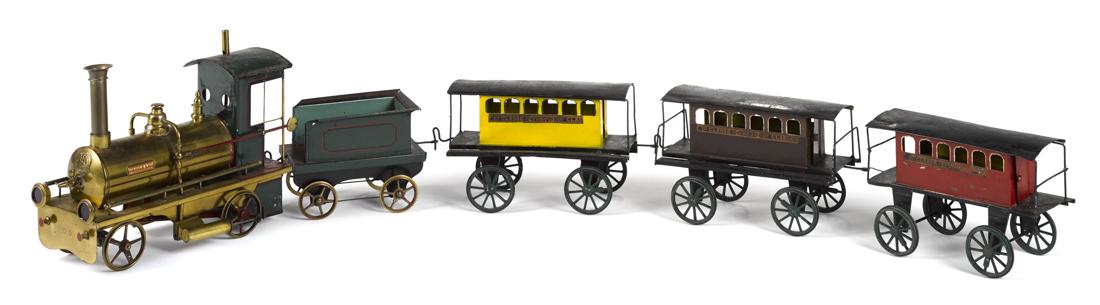 Ernst Plank painted tin and brass live steam Vulkan (1 of 1)