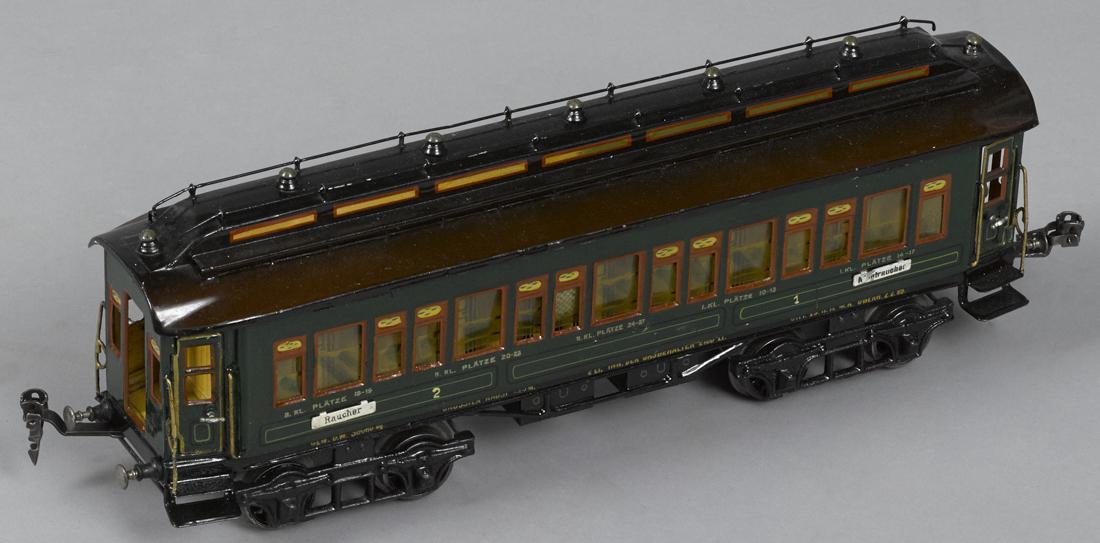 Marklin Gauge I smoking train coach, hand enameled, (1 of 3)