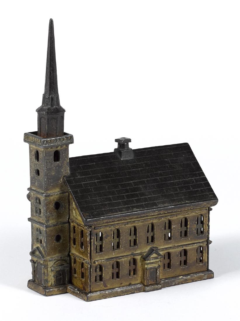 Cast iron Old Smith Church still bank, 9 5/8'' h. (1 of 1)