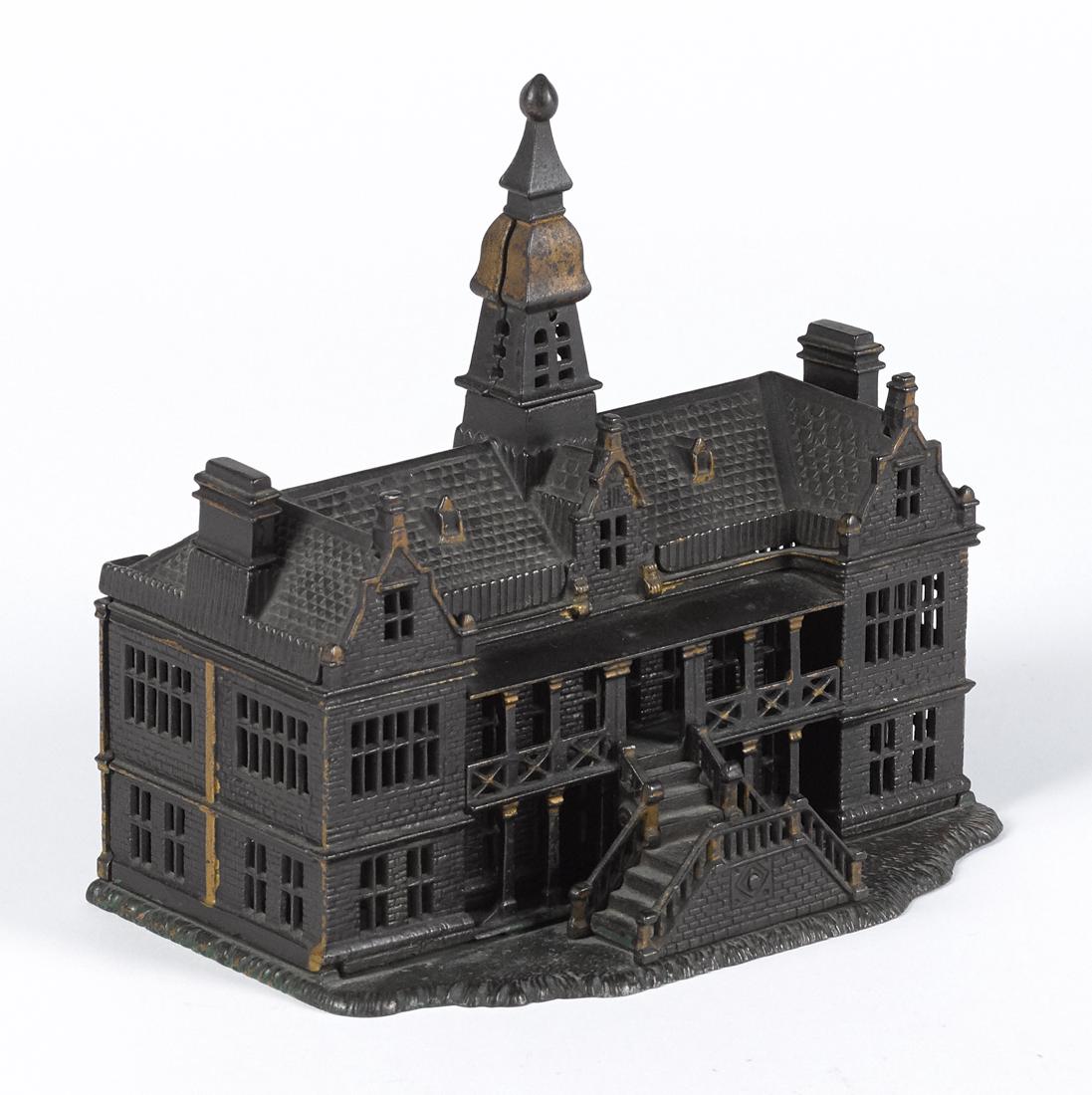 Ives cast iron palace still bank, 7 3/4'' h. (1 of 3)