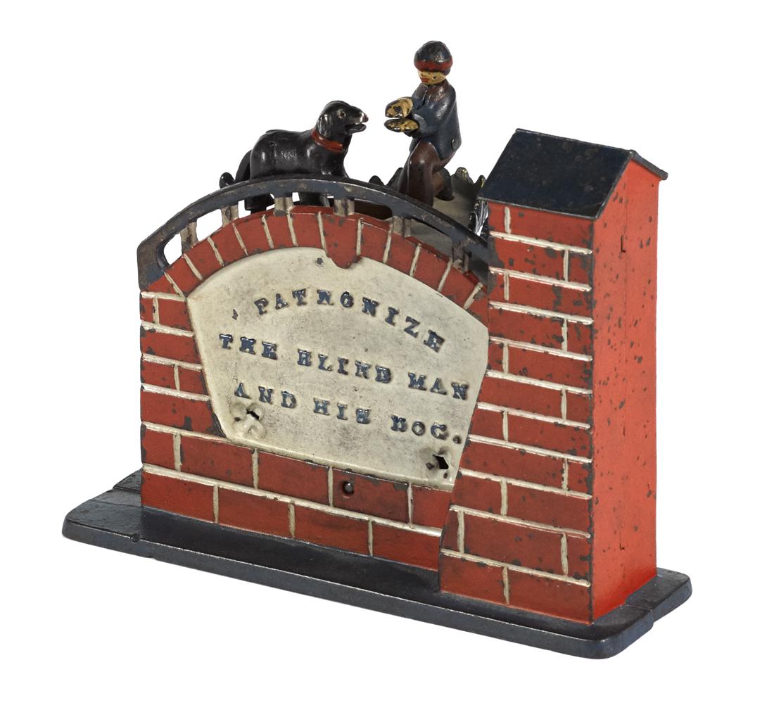 J. & E. Stevens cast iron Patronize the Blind Man and (1 of 3)