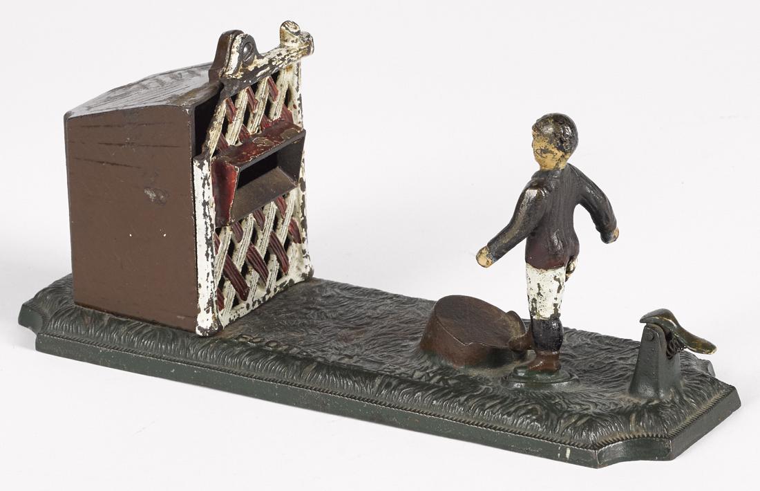 John Harper cast iron English Football mechanical bank. (1 of 1)