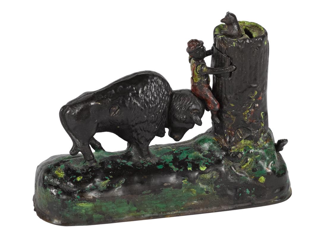 Kyser & Rex cast iron Butting Buffalo mechanical bank. (1 of 4)
