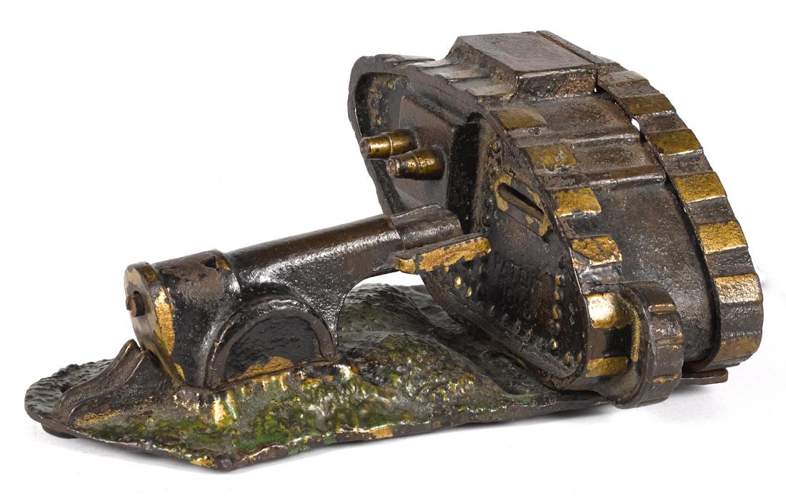 Starkie's cast iron Tank and Cannon mechanical bank. (1 of 1)