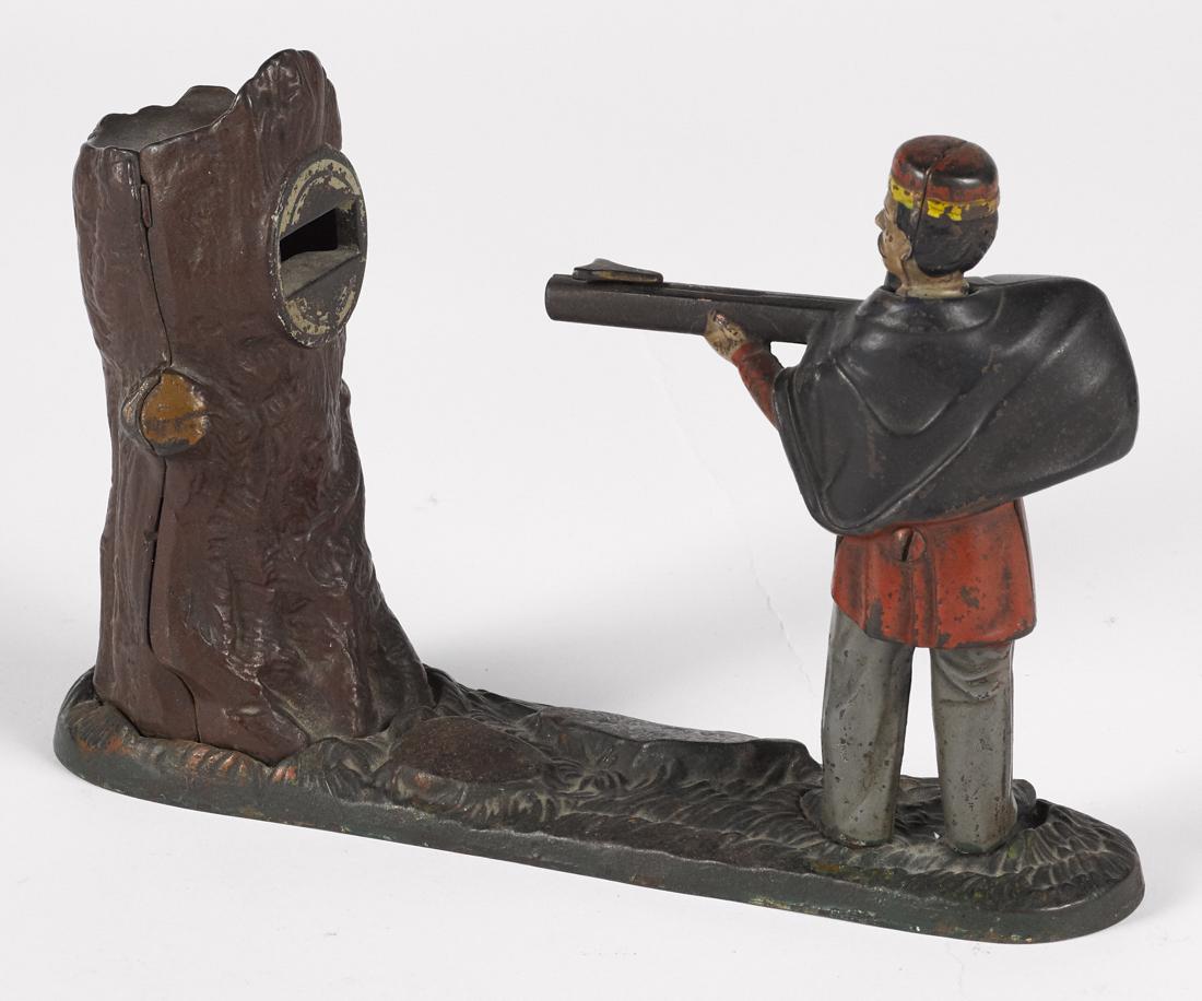 J. & E. Stevens cast iron Creedmoor mechanical bank. (1 of 1)