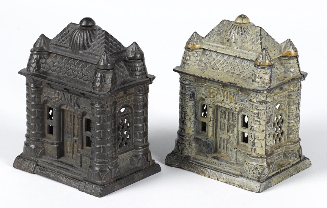 Two J. & E. Stevens cast iron four-tower still banks, 5 (1 of 1)