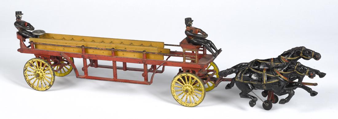Wilkins cast iron horse drawn ladder wagon, early (1 of 1)