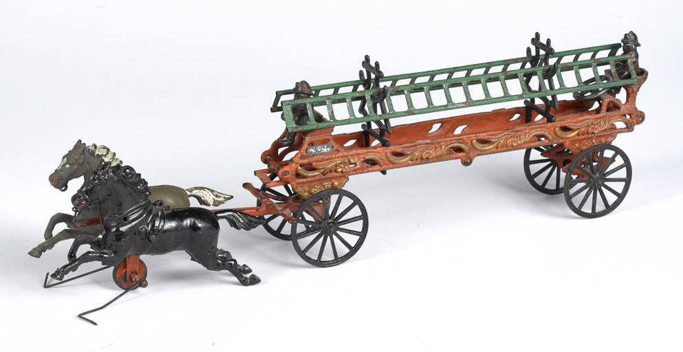 Ives cast iron horse drawn ladder wagon with ladder Mar 31, 2017